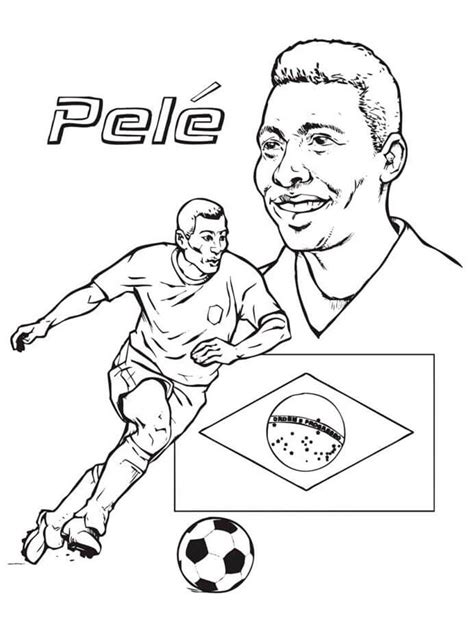 Pele coloring pages | Football coloring pages, Coloring pages, Pelé