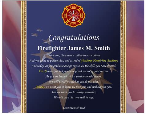 firefighter personalized gifts fireman graduation academy school