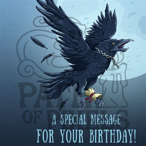 Spooky Birthday Card Raven Birthday Message Dark Raven - Etsy