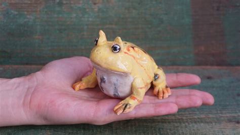 Sculpture Ceramic Animal Sculpture Ceramic Frog Figurine Pacman Frog Gifts Frog Sculpture ...