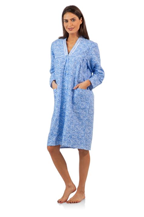 Casual Nights Women's Blossom Flannel Lounger House Dress - Walmart.com