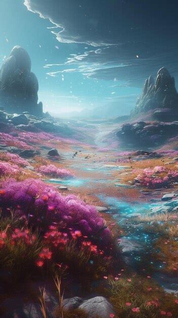 Premium AI Image | The sea of flowers wallpaper