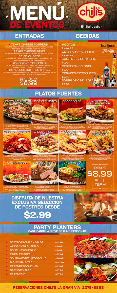 Printable Chilis Menu