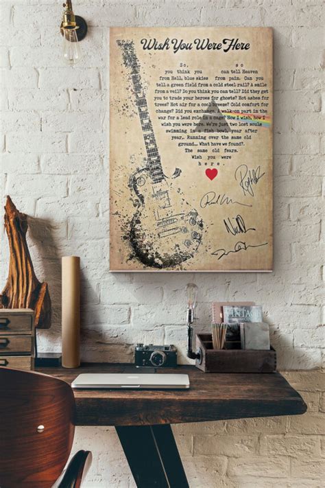 Wish You Were Here Lyrics Signature Poster – Daymira™ Wear For Everyday ...