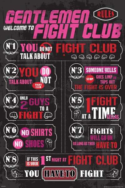 Fight Club Gentlemen Rules - Athena Posters