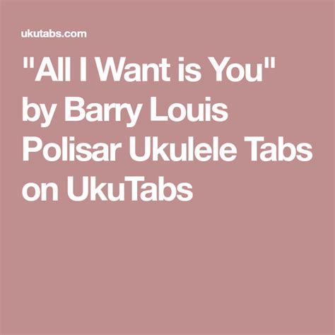 All About 'All I Want is You' by Barry Louis Polisar