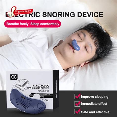 QC 001 Electric Anti Snoring Device Silica Gel Sleep Electric Snoring ...