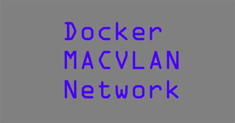 The Docker Macvlan Network | {vimal}