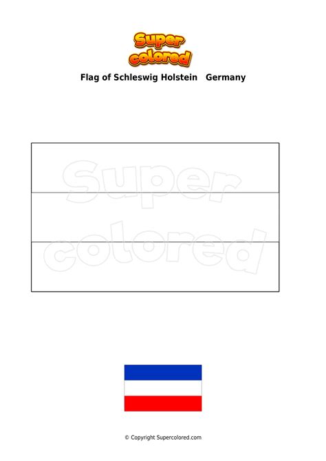 Coloring page Flag of Schleswig Holstein Germany - Supercolored.com