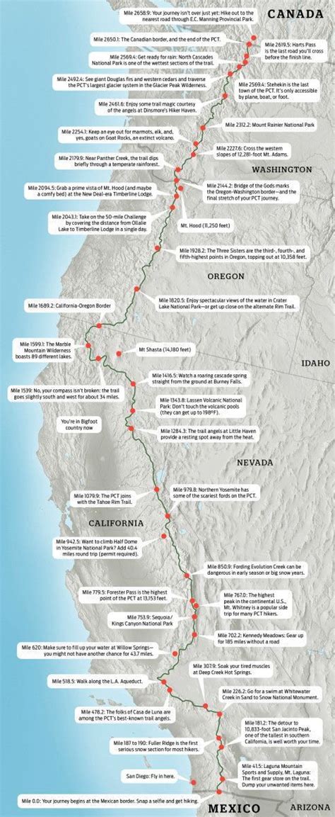 Pacific Crest Trail Map: Hike the PCT | Hiking trip, Pacific crest ...