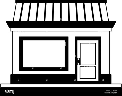 Store shop building in black and white Stock Vector Image & Art - Alamy