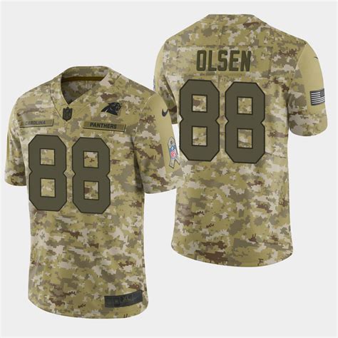 Men's Carolina Panthers #88 Greg Olsen 2018 Salute To Service Camo Jersey