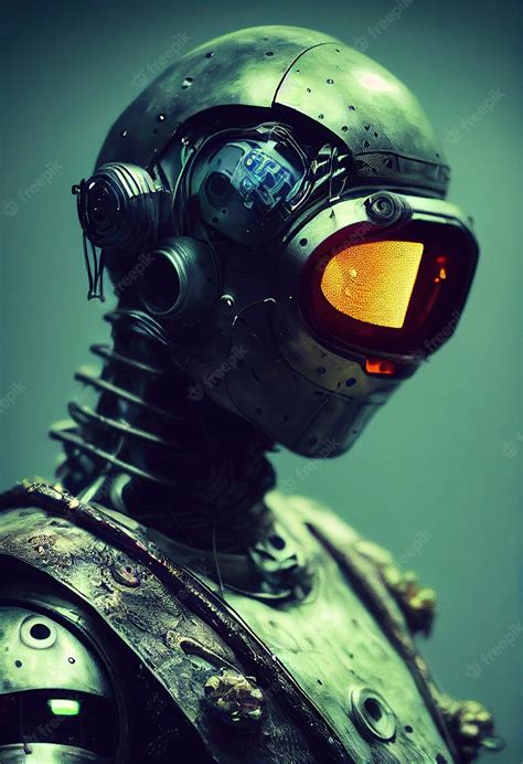 Premium Photo | Portrait of a scifi cyberpunk warrior from the future