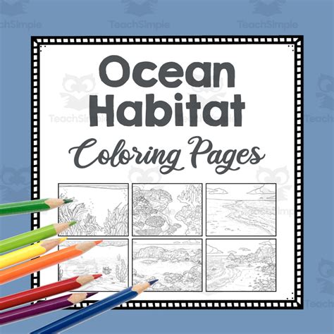 Ocean Habitat Coloring Pages | Line Art Templates | Biome Art Project ...