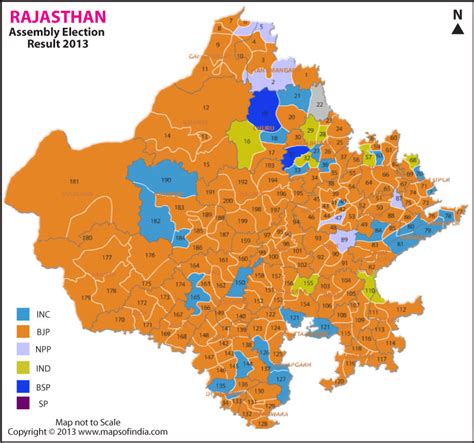 Rajasthan Assembly Elections 2013 and 2008 Results