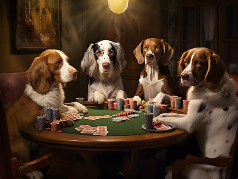 Premium Photo | Dogs playing poker New York Animals