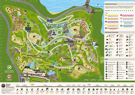 Map of Taronga Zoo - Animals and what they are