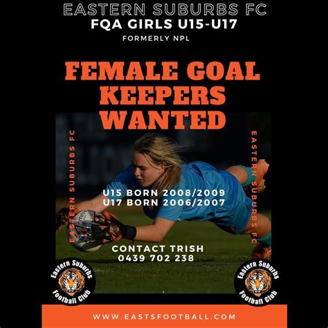 Female goalkeepers U15 U17 wanted! | Eastern Suburbs Football Club