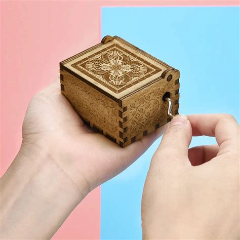 Mini Music Box Engraved Wooden Music Box Interesting Xmas Gifts Toys-in ...