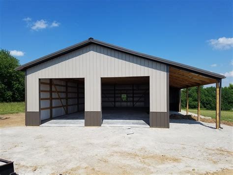 30′ x 60′ Garage in Grain Valley With A 12′ Lean-to | Oldham Construction LLC | Garage exterior ...