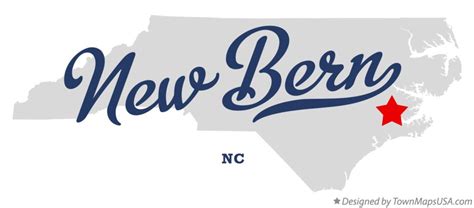 Map of New Bern, NC, North Carolina