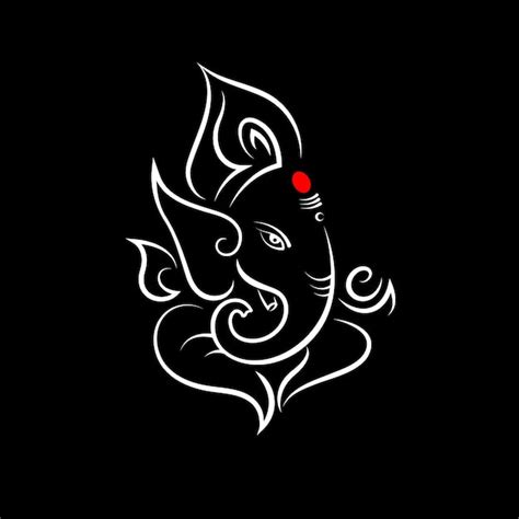 Premium Vector | Hindu god lord ganesha illustration isolated in black ...