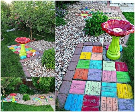 6. Recycle Old Bricks into a Colorful Yard Art Like This Brick Projects, Outdoor Projects ...