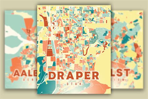 Draper Utah Colorful Map Graphic by Poster Boutique · Creative Fabrica