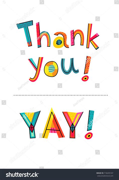 Thank You Note Yay Vector Text Stock Vector (Royalty Free) 718205107 ...