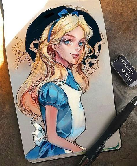 Beautiful Alice in Wonderland Art! Done by @jennyjundee (IG) #ArtGully ...