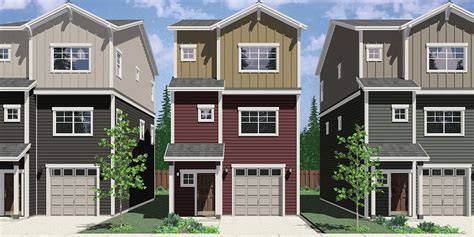 Plan 10207: 3 Bedroom Single Townhouse Plan | Bruinier & Associates