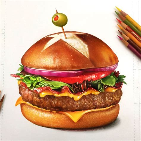 Food Study Colored Pencil on Behance | Food drawing, Food sketch, Food ...