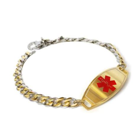 #JGPA1 Gold Plated Medical ID Bracelet Mens - Medical ID Store