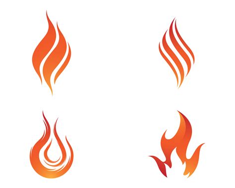 Orange, Red Fire Symbol Icons Set 1236353 Vector Art at Vecteezy