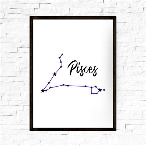 Pisces Zodiac Sign and Constellation Art Print | Mantra + Moon