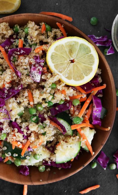 Vegan Quinoa Salad with Lemon Vinaigrette Recipe - Clean Green Simple