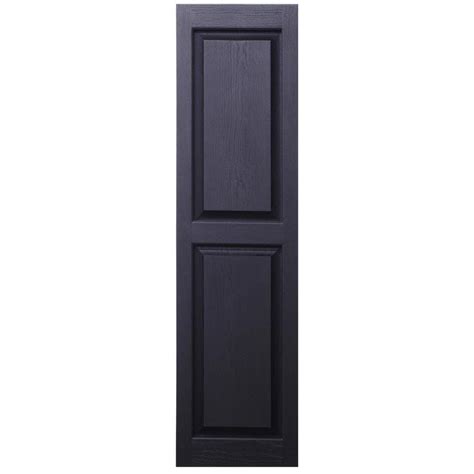 Shop Severe Weather 2-Pack Black Raised Panel Vinyl Exterior Shutters (Common: 15-in x 31-in ...