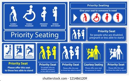 Priority Seat Sticker Using Public Transportation Stock Vector (Royalty Free) 1214861209 ...