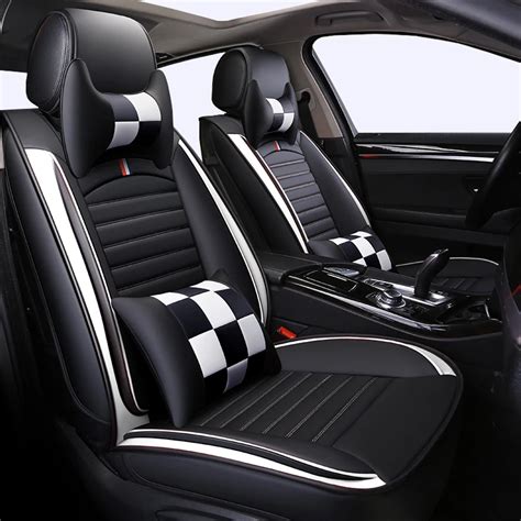 Front+Rear PU Leather Universal auto seat covers fit Audi A6L Q3 Q5 Q7 ...