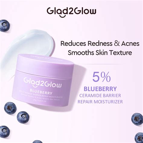 GLAD2GLOW BLUEBERRY CERAMIDE BARRIER MOISTURIZER-25g | Shopee Malaysia