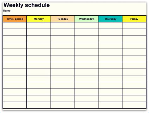 √ Free Printable Weekly Calendar Template