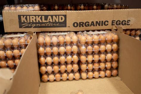 Kirkland Signature Fresh Organic Eggs, Carton Editorial Stock Image ...