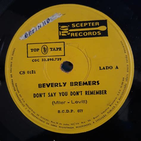 Beverly Bremers – Don't Say You Don't Remember (Vinyl) - Discogs