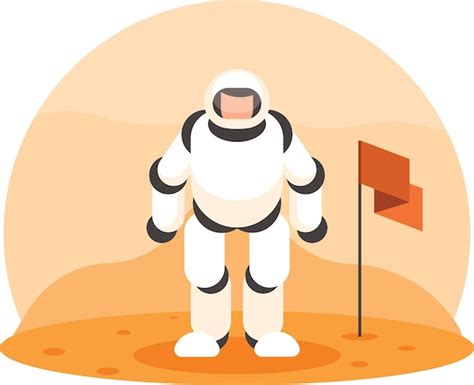 Premium Vector | Vector Image Of An Astronaut On Planet Mars Isolated ...