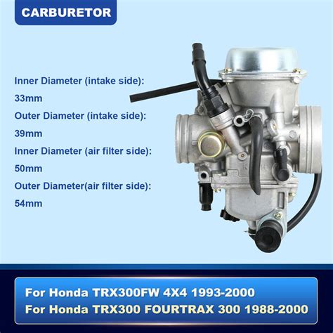 New Carburetor Fit For HONDA TRX 300 300FW TRX300 FOURTRAX 1988-2000 Carb ATV US | eBay