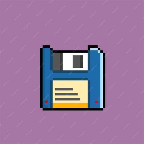 Premium Vector | Floppy disk with pixel art style