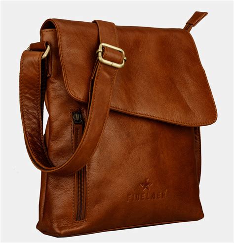 Brown Leather Sling Crossbody Bags For Women – Finelaer