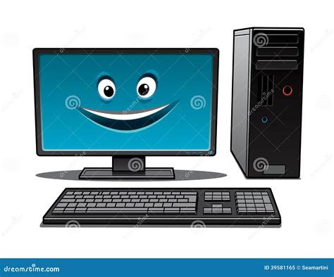 Happy Cartoon Desktop Computer Stock Vector - Image: 39581165