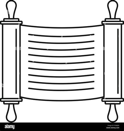 Torah scroll icon. Outline illustration of torah scroll vector icon for ...