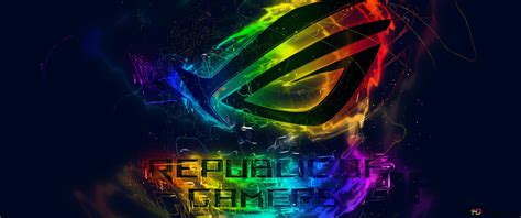 Asus ROG [Republic of Gamers] - ROG Abstract Neon Rainbow LOGO HD fond ...